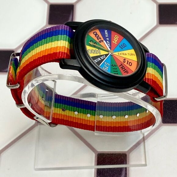 Vintage 1996 Joe Boxer X Timex Wheel of Fortune Men's Unisex Watch Rainbow Strap - Picture 7 of 16